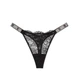 Жіночі трусики камінці зі стразами Victoria's Secret Shine Strap Lace Thong Panty мереживо S чорні - зображення 3