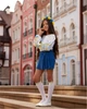 Детские белые полупрозрачные гольфы с желто-голубым ажурным верхом ( 26-30) - изображение 7