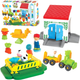 Klocki konstrukcyjne Mochtoys Pin Bricks Farma + Figurki 3 szt. 100 elementów (5907442122039) - obraz 2