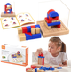 Klocki drewniane Viga 3D Montessori 62 elementy (6971608446597) - obraz 3