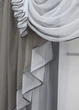 Кухонний ламбрекен VR-Textil № 093к з тюлю сірий з білим 200х170 см (50-980) - зображення 6