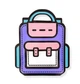 Пакет zip прозорий харчовий Портфель з фіолетовим ручкою дитячий сумочка з зип застібкою 24х28 см - зображення 8