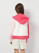 Подростковая толстовка с капюшоном для девочки Levi's Lvg Full Zip Up Hoodie 4EK121-AGW-LQ 140 см Розовая/Белая (3666643078294) - изображение 2