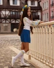 Гольфы детские белые с желто-голубыми полосками (30-36) - изображение 5
