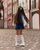 Гольфы детские белые с желто-голубыми полосками (30-36) - изображение 6