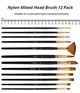 Набір з 12 шт. пензлів для бодіарту Artist Brushes чорний - зображення 4