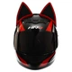 Мотошлем интеграл (full face) Мото Кото с ушками NITRINOS NEKO HNJ M-9412 (ABS / Fiberglass / EPS, размер L, Черный-красный-белый) - изображение 4