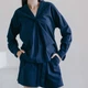 Пижама женская с шортами и рубашкой Leglo Navy S - изображение 2