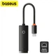 Зовнішня мережева карта , адаптер USB-A to Gigabit LAN Ethernet Adapter RJ45 1000mb/s для MacBook, iMac, iPad, Chromebook, Samsung, Xiaomi та ін. Baseus black - зображення 1