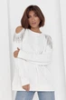 Жіноча кофта oversize з вирізами на плечах - молочний цвет, ONE SIZE - изображение 1