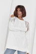 Жіноча кофта oversize з вирізами на плечах - молочний цвет, ONE SIZE - изображение 5