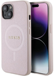 Панель Guess Saffiano для iPhone 15 Plus з MagSafe Pink (3666339156190) - зображення 4