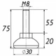 Опора регульована М8х75, D30мм черная Steelfix (246260) - изображение 2