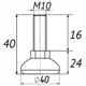 Опора регульована М10х40, D40мм черная Steelfix (246282) - изображение 2