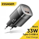 Зарядний пристрій Essager GAN Travel Charger 33W Digital Display USB-A+Type-C EU Black - зображення 1