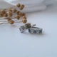 Серебряные серёжки (пара) серьги Вышиванка с зелеными камнями черненое серебро 925 5016ч 3.60г - изображение 2