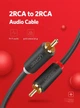 Кабель переходник для аудио UGREEN AV104 2RCA Male to 2RCA Male Cable 200cm Black - изображение 3