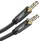 Аудіокабель UGREEN AV112 3.5mm Male to 3.5mm Male Cable Gold Plated Metal Case with Braid 100cm Black - изображение 1