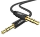 Аудіокабель UGREEN AV112 3.5mm Male to 3.5mm Male Cable Gold Plated Metal Case with Braid 100cm Black - изображение 2