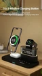 Бездротова зарядна док-станція C09, 23 Вт 5 в 1, для iPhone + iWatch + Airpods, RGB освітлення, годинник, чорна - зображення 8