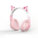 Беспроводные наушники накладные XO BE38 Cats Ear с ушками кота Гарнитура стерео розовая - изображение 1