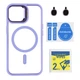Чехол - накладка TPU+PC+Metal Stand Case with MagSafe and Camera Lenses для iPhone 16 Pro Max purple - изображение 1