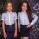 Блузка рубашка "Свит блуз" мод. 7002д р.128 голубая в полосочку (991321265) - изображение 3