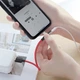Перехідник Hoco LS28 Lightning 3in1 для заряджання/аудіо конверсії з LED індикатором 22СМ Червоний - зображення 5