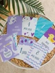 Карточки для фото малышей по месяцам "Baby cards" на УКРАИНСКОМ, фіолетові, набор двухсторонних открыток 12 шт - изображение 1