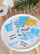 "Baby cards" карточки для фото малыша на УКРАИНСКОМ, желто-голубые набор двухсторонних открыток 12 шт - изображение 2
