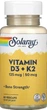 Витамины и минерали Solaray Vitamin D3+K2 soy free 60 veg caps - изображение 1