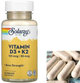 Витамины и минерали Solaray Vitamin D3+K2 soy free 60 veg caps - изображение 3