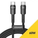Кабель ESSAGER USB Cable Type C to Type C 2метри 60W Black - изображение 1