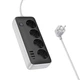Удлинитель сетевой переноска 1.5 метра HOCO AC21 на 4 розетки |3USB/1Type-C| Черный - изображение 3
