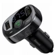 FM Модулятор (Автомобільний зарядний пристрій) Baseus Typed Charger with car holder 2.4A+1A Чорний - изображение 1