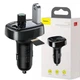 FM Модулятор (Автомобільний зарядний пристрій) Baseus Typed Charger with car holder 2.4A+1A Чорний - изображение 5