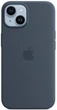 Чехол силиконовый противоударный Silicone Case with MagSafe для Apple Iphone 15 (6.1") Storm Blue - изображение 10
