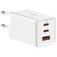 Мережевий зарядний пристрій СЗУ Baseus GaN5 Pro Fast Charger 2xUSB-C + USB 65 W White (CCGAN65E5) - зображення 2
