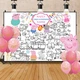 Мега раскраска именная фотозона банер на День рождения Свинка Пепа Pig Peppa 120 х150 см - изображение 1