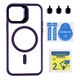 Чохол TPU+PC+Metal Stand Case with MagSafe and Camera Lenses для iPhone 12/12 Pro Колір Dark Purple - зображення 1