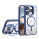 Чехол накладка TPU + PC + Metal Stand Case with MagSafe and Camera Lenses для iPhone 15 dark blue - изображение 1
