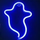 Настенный неоновый светильник ночник Side Привидение Casper cиние - изображение 1