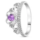 Серебряное кольцо с фиолетовым фианитом Корона СК6022ЦАМ 18.5р. - изображение 1