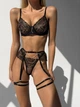 Комплект женского нижнего белья с гартерами SM22212DDSimply sexy черный М - изображение 2