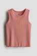 Майка в рубчик терракотовая H&M 98-104см (400098350) - изображение 1