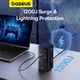 Зарядний пристрій 6 в 1 Baseus PowerCombo Power Strip 100W 2AC+2U+2C 100W 1.5m чорний (E00023609113-00) - зображення 9