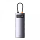 HUB адаптер USB поддержка OTG BASEUS WKWG070013 Metal Gleam Series 4-in-1 (4xUSB3.0) Type-C, gray WKWG070113 - изображение 2