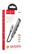 USB hub хаб HOCO HB26 на 4 порта USB 3.0*1+USB 2.0*3 Type-C to USB серый до 1Tb - изображение 5
