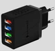 Зарядное устройство Блок питания для телефона Linktech BK382 18W 4 USB Блок зарядки для Samsung, iPhone, Xiaomi, Redmi, Huawei, Realme Black - изображение 4