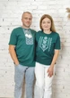 Футболка вишиванка зелена вишита блакитно білим хрестиком 2XL 01400 -2XL - изображение 4